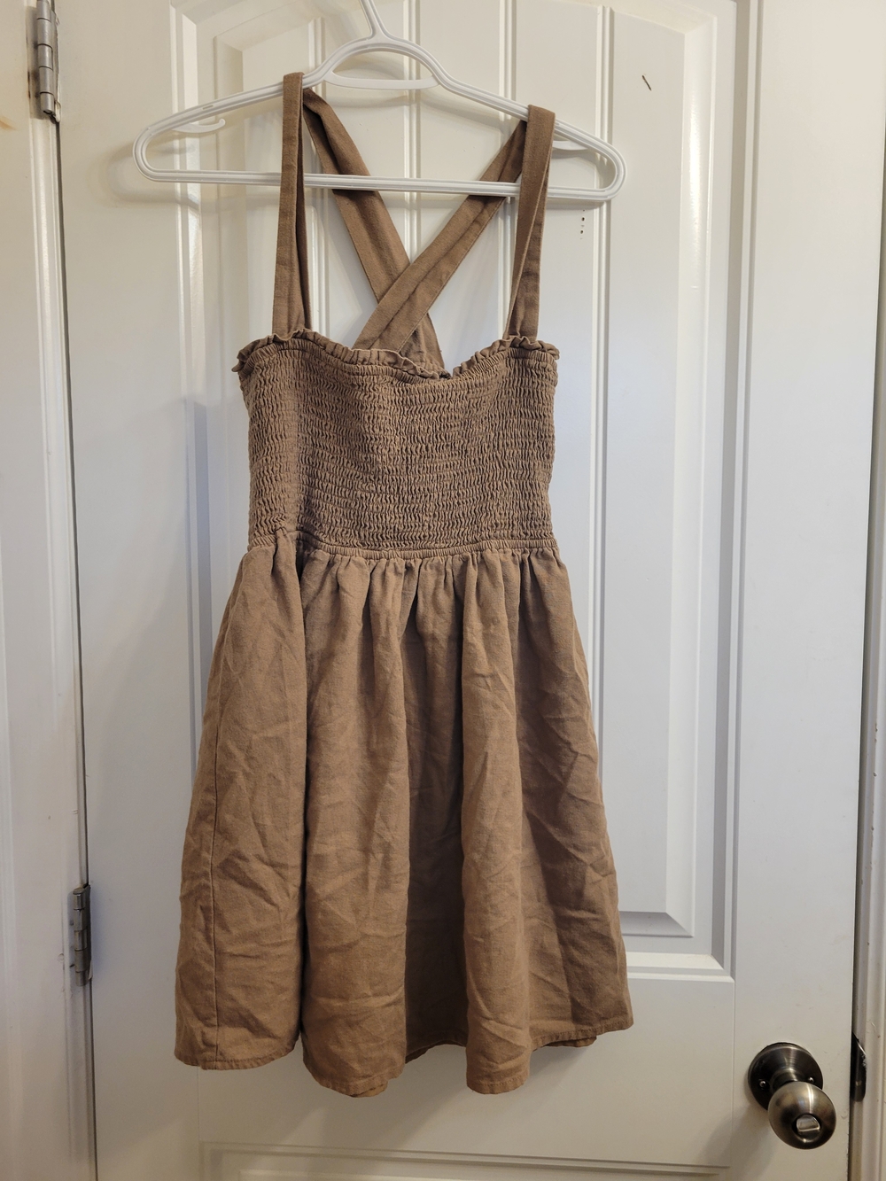 2/$25 Forever 21 Tan Smocked Sundress with Straps